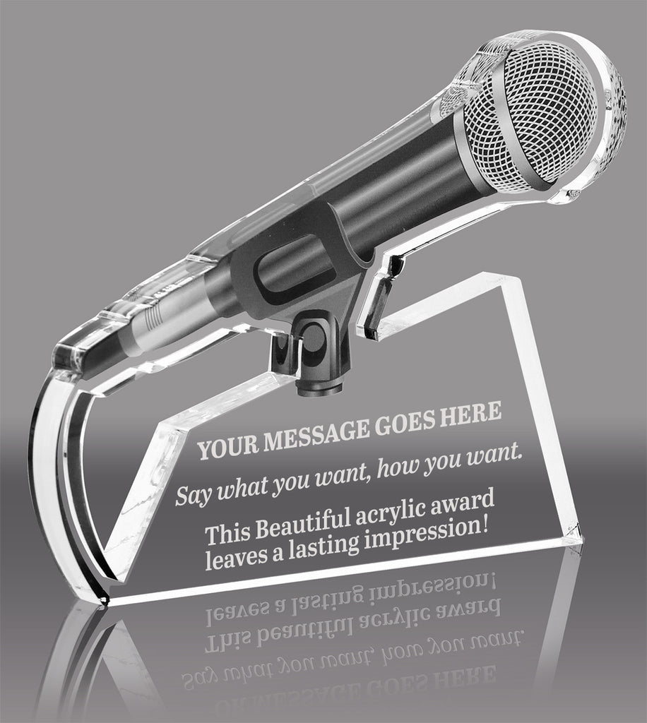 Drop the Mic Microphone Acrylic Award - 6.25 x 8.25 inch [A58MIC-68]