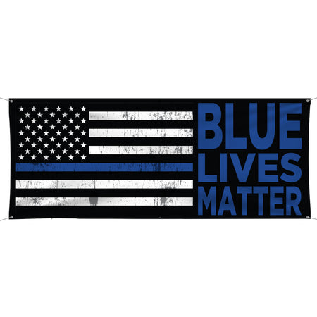 BLUE LIVES MATTER - Blue Line Flag - Vinyl Banner [VB-POL-BLM-FLAG]