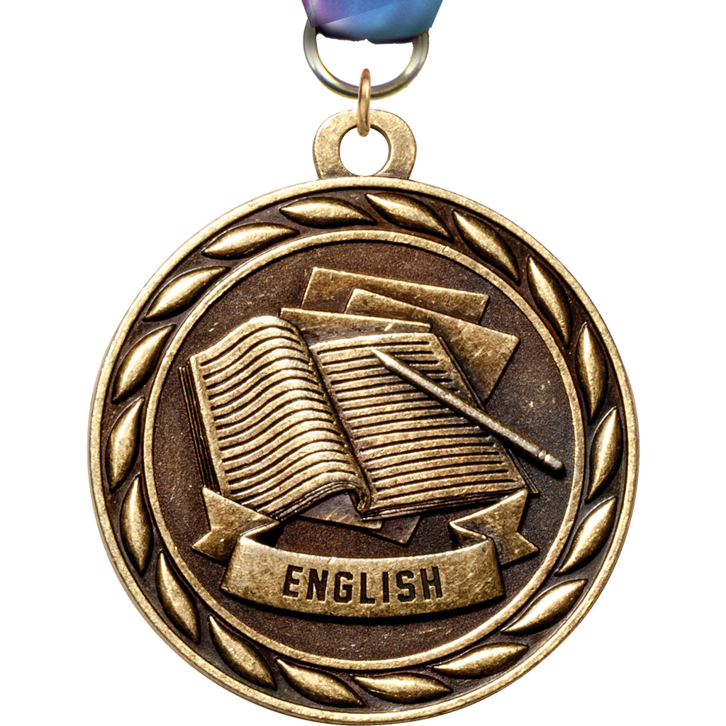 2" English Scholastic Medal- Gold [MM3KN2-ENG]