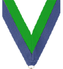 7/8 x 30 in. Blue & Green Neck Ribbon [NKRB-1065]
