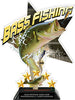 Bass Fishing Shattered Star Colorix Acrylic Trophy- 10 inch [TACR10-STR-BSFSH-Q]