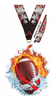 Fire & Water Flag Football Colorix-M Acrylic Medal [MACR375-FW-FLGFB-Q]