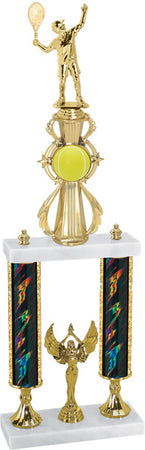 Tennis Sport Color Riser Two-Post Trophy [T2PCSR28-TN]