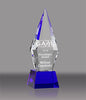 Crystal Faceted Obelisk Award on Blue Pedestal Base [CJ533S-9]