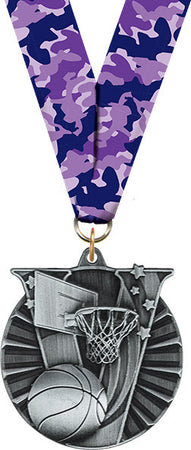 Basketball Victory Medal- Silver [MVM2-BK-S]