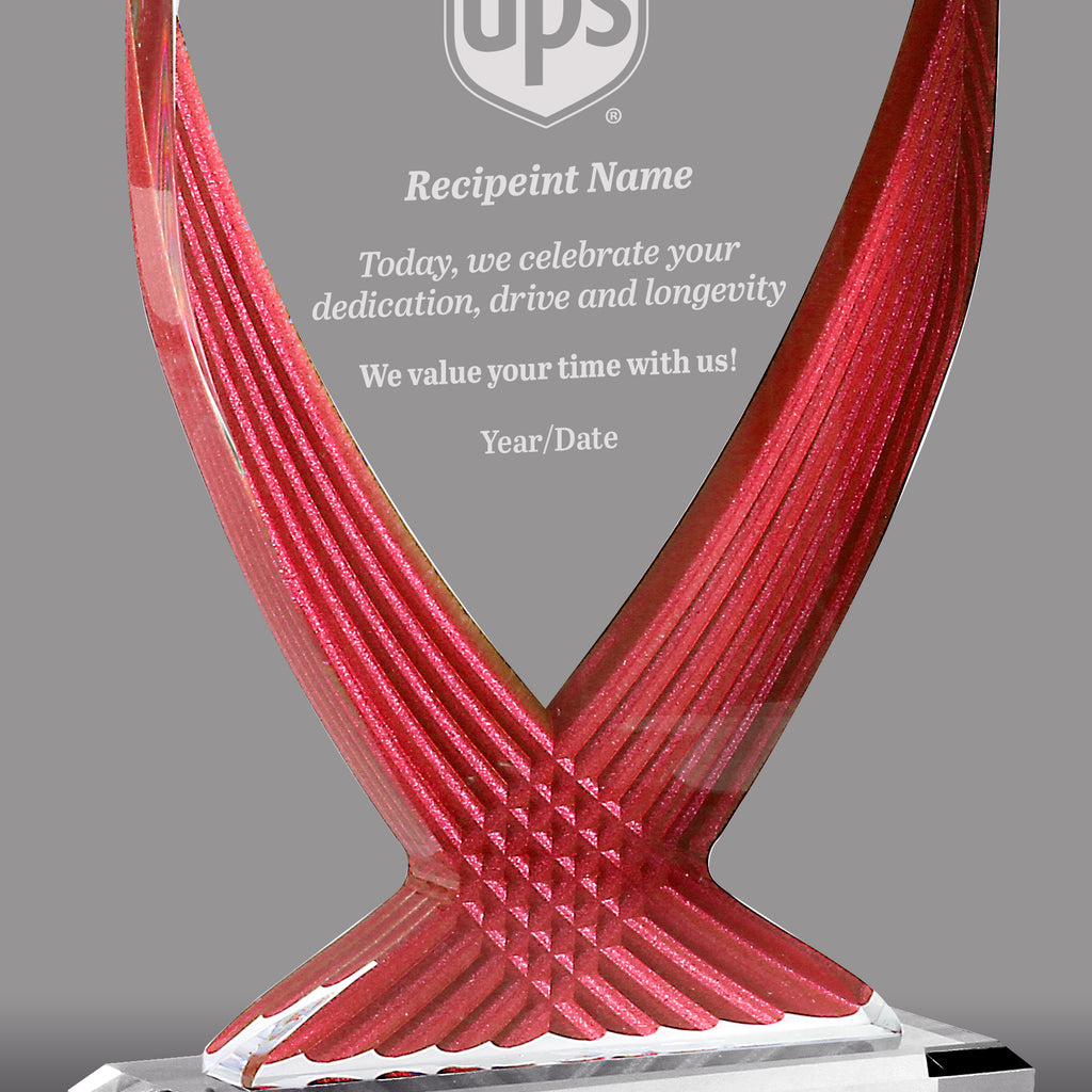 Diamond Vase Acrylic Awards- Red