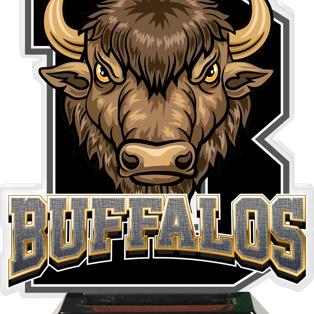 Buffalos Mascot Colorix-T Acrylic Trophies - Black