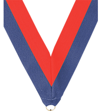 7/8 x 30 in. Blue & Red Neck Ribbon [NKRB-3013]