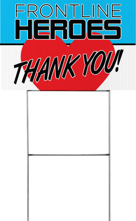 Frontline Heroes Heart Yard Sign - 18 x 12 inch [YS1812-CRNV-HRT]