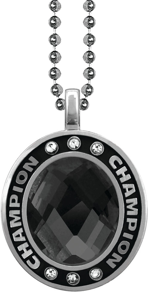 Black Onyx Gem Silver Champion Charm [CSOV-CHMP-STN-BLK-S]