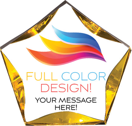 Custom Acrylic Gold & Clear Luminary Star [ALSB6-CLR-G-FC]