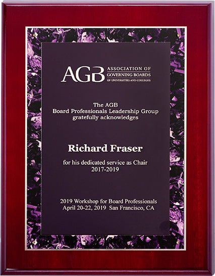 Violet Marble Border Design on Rosewood High Lustre Plaque [PT5392-810]