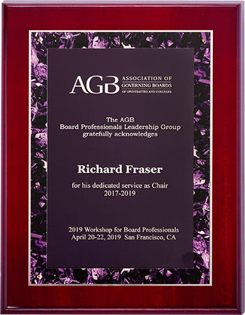 Violet Marble Border Design on Rosewood High Lustre Plaque [PT5392-810]