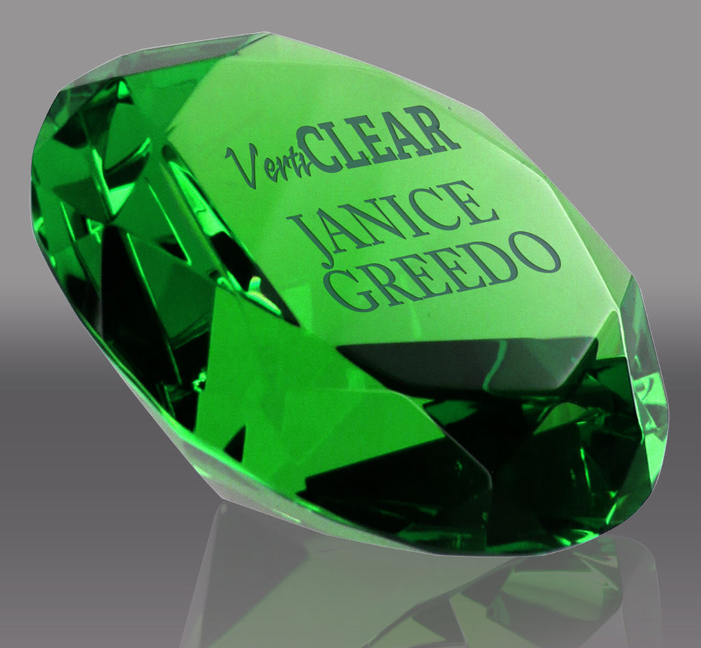 Emerald Green Crystal Diamond Paperweights