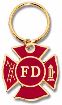 Colorful Brass Keychain- Fire Department [KTC38]