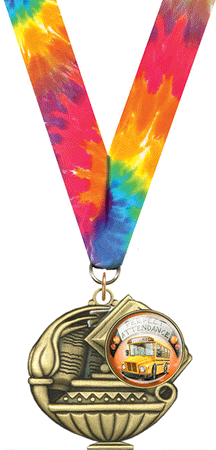 2" Perfect Attendance Bus Insert Academic Medal [MAP2-i-PAB]