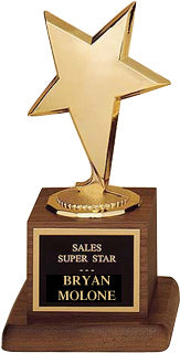 Modern Star on Walnut Finished Base [TDS105]