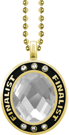 Clear Gem Gold Finalist Charm [CSOV-FNL-STN-CLR-G]