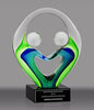 Hand in Hand Teamwork Art Glass Award 7.5