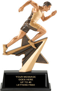 Track Male Star Power Resin Trophy - 7" [RSP7-TKM]