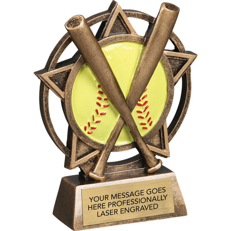 Softball Orbit - 4.5" Resin Sculpture Trophy [RPORB-SB]