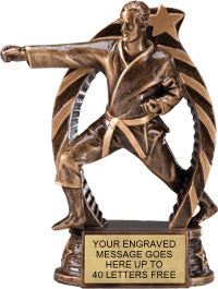 Martial Arts Male Star Flame Resin Trophy [RSF5-MAM]