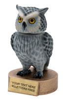 Owl Bobblehead Mascot - 6" Resin Trophy [BHMA-OWL]