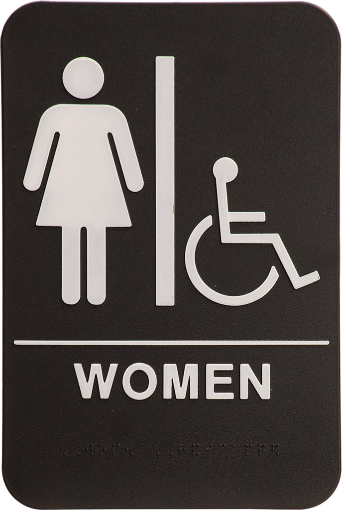 ADA 6 x 9 Black/White Womens Accessible Restroom Sign [AJDA-102]