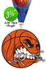 Basketball Krunch Colorix-M Acrylic Medal [MACR375-KRCH-BK-Q]
