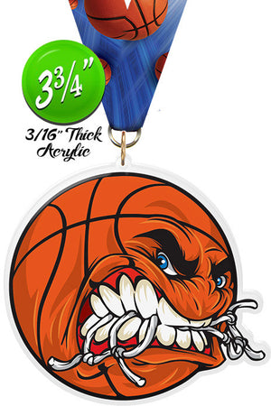 Basketball Krunch Colorix-M Acrylic Medal [MACR375-KRCH-BK-Q]
