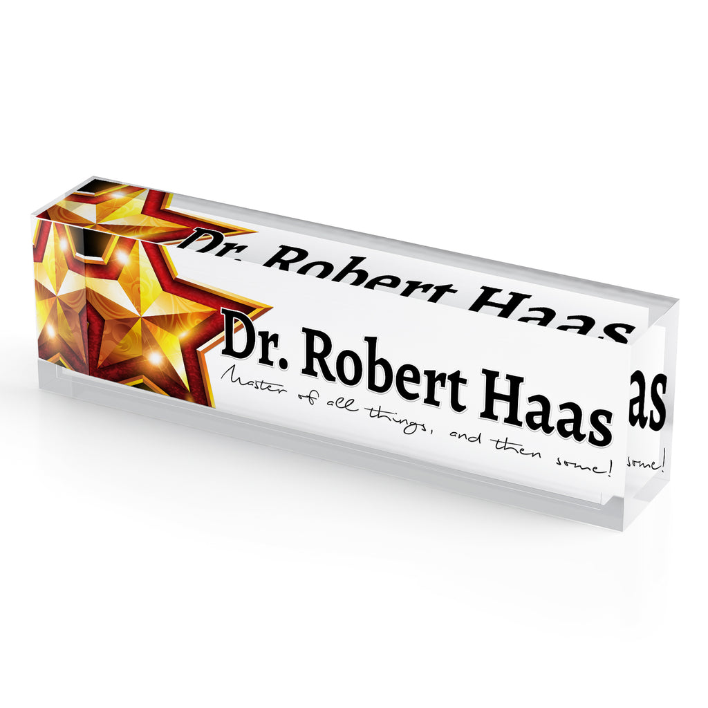 1 inch Thick Color Acrylic Name Plate Award - Star 8 inch [A1DBK8-FC-Q]