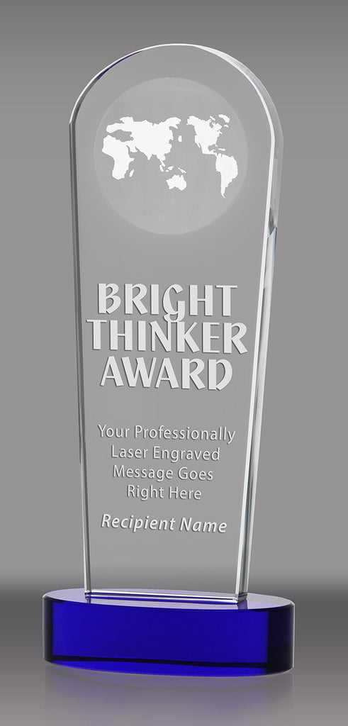 Global Crystal Award on Cobalt Blue Crystal Base [CF59GLB-BL-X]