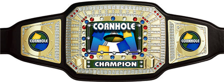 Cornhole Champion Award Belt- Black & Gold [CAB-52-BLK-CRNHL]