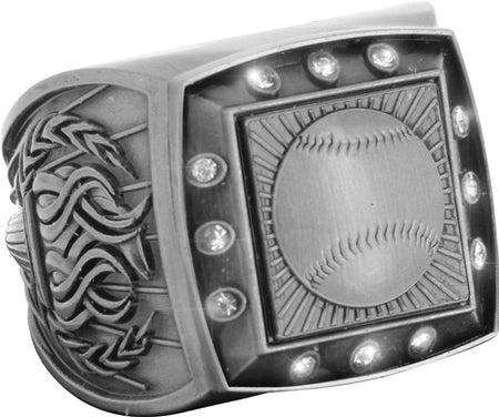 Championship Ring with Activity Insert- Baseball Silver [RGSJ-S-12ST-BS]