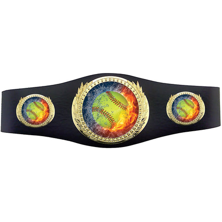 Softball 40 inch Youth Triple Art Champion Award Belt - Fire & Water [C3SAB3-FNW-SB]