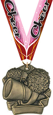 Cheerleader Sculpted 3D Medal [M25G-CH]