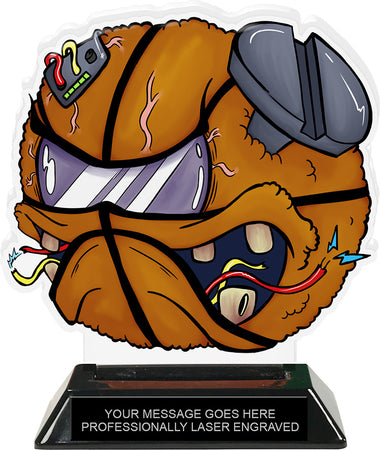 Exclusive Basketball Zomball Colorix-T Acrylic Trophy - 6.25 inch [TACR6-ZMBL-BK-Q]