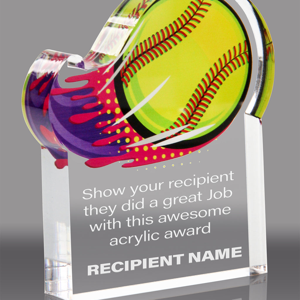 Softball Splatters Acrylic Awards