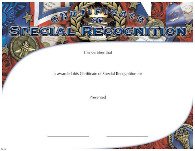 Full Color Certificates: Special Recognition   [CCT118]
