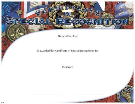 Full Color Certificates: Special Recognition   [CCT118]