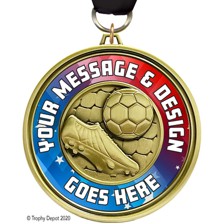 Custom 3 inch Eclipse Insert Medal - Soccer [MXEL1-SC]