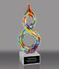 Helix Shaped Multi-Color Art Glass Award 10