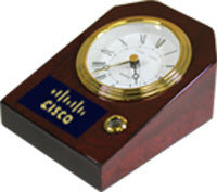 Mahogany Desk Clock with Pen Holder [TDC10]