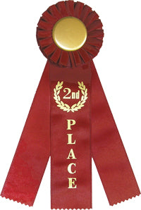 2nd Place Triple Streamer Rosette Ribbon [R10R3-2ND]