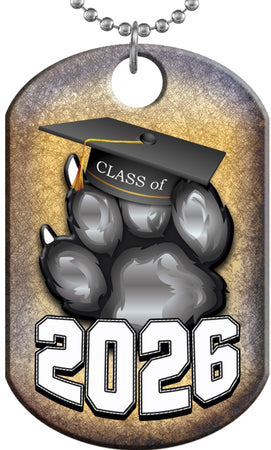 Class of 2026 Paw Monster Dog Tag - Black [DTXL-CLS-BLK-26]