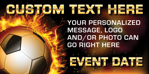 Soccer 4 x 8 Vinyl Banner- Flames [VB-SC-FLM-48]