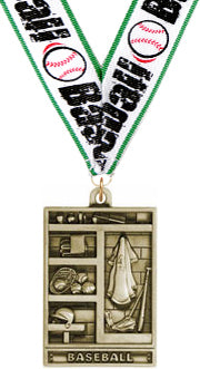 Baseball Locker Room Medal [M2LR-BS]