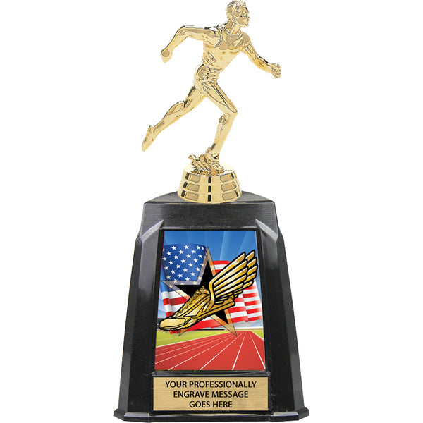 Track Male Exclusive Tri-Tower Trophy - 10 inch [TRTWR10-TKM] – Trophy ...