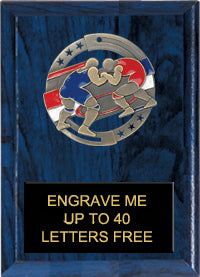 5"x7" Wrestling Dimensional Color Plaque [PEM5-WS]