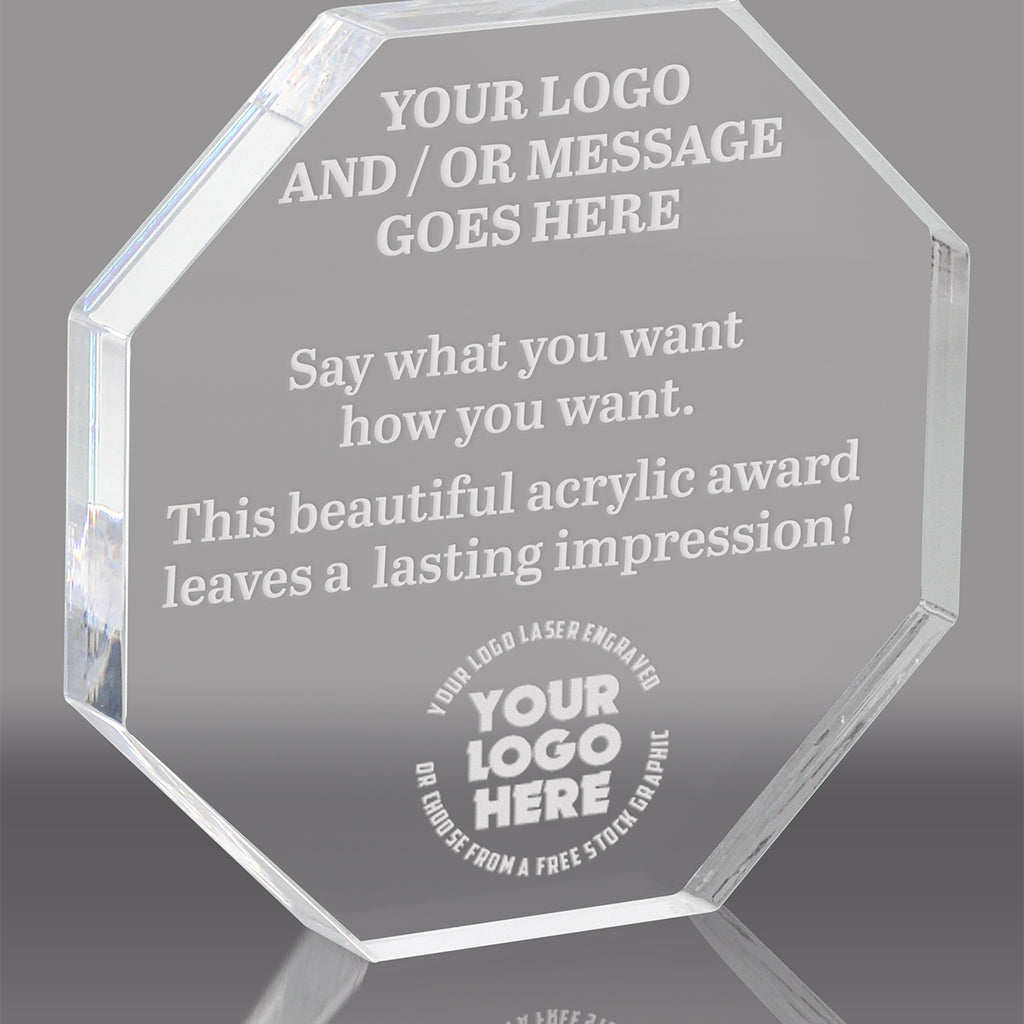 Octagon Acrylic Awards- Engraved
